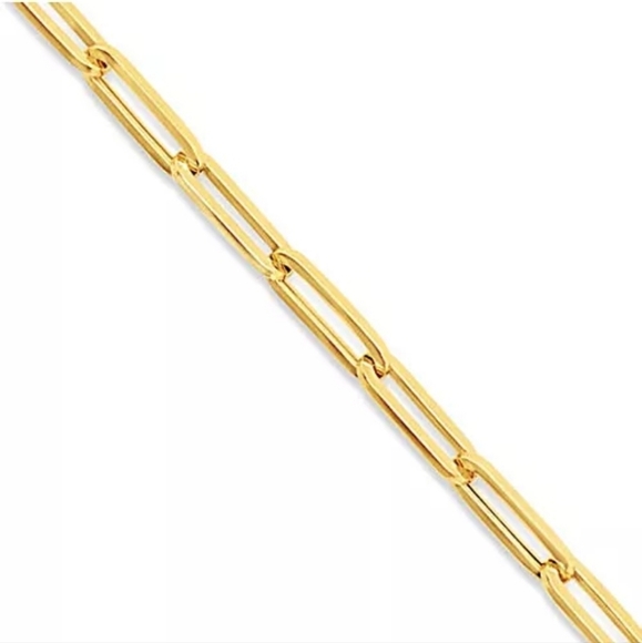 Hollywood Sensation Gold Plated Paperclip Chain Link Necklace - Picture 2 of 3